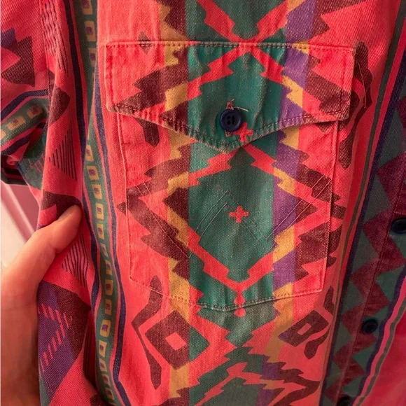 Wrangler men’s XL vintage Geometric Shirt - Picture 4 of 6
